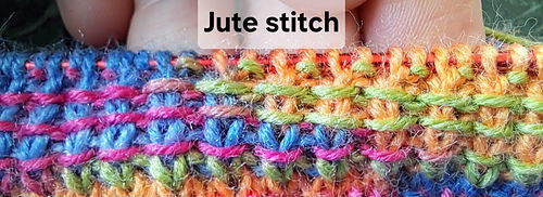 Jute stitch ist wieder eine Webmuster-Variante.